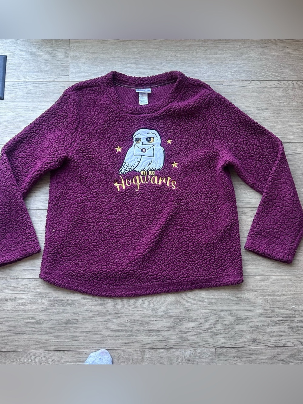 Harry Potter Hedwig Hogwarts Sherpa Fleece Pullover Sleep‎ Top Women’s M 8-10